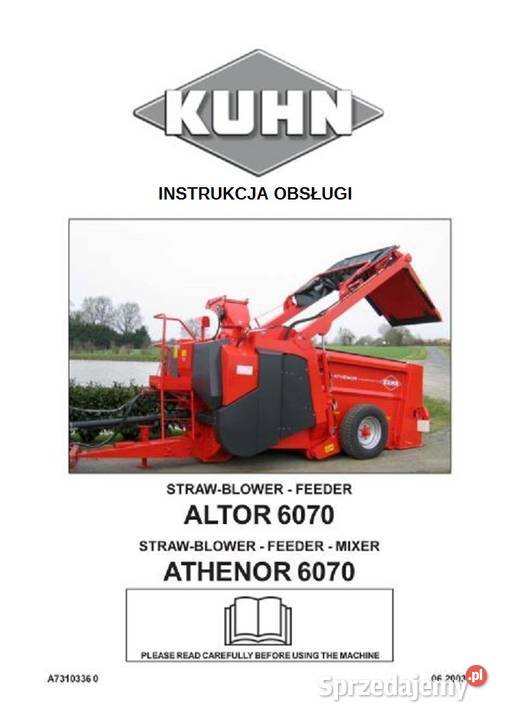 KUHN Altor 6070 Athenor 6070 wycinaki instrukcja