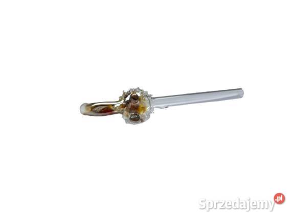 Długa Lufka Szklana 15 z Wzorem Jeża do Palenia śląskie Ostrowy nad Okszą