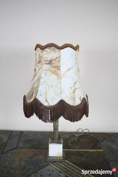 Lampa wolnostojąca abazur z prawdziwej skóry Pszczyna