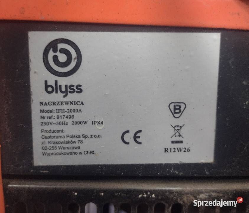 NAGRZEWNICA BLYSS IFH2000AV 2KW Dom i Ogród Stargard