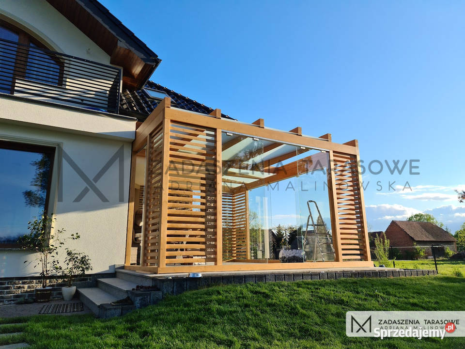 Zadaszenie narożne ze szkłem przesuwnym