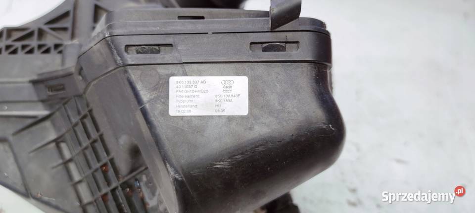 OBUDOWA FILTRA POWIETRZA AUDI A4 B8 A5 osobowe Przewody powietrza
