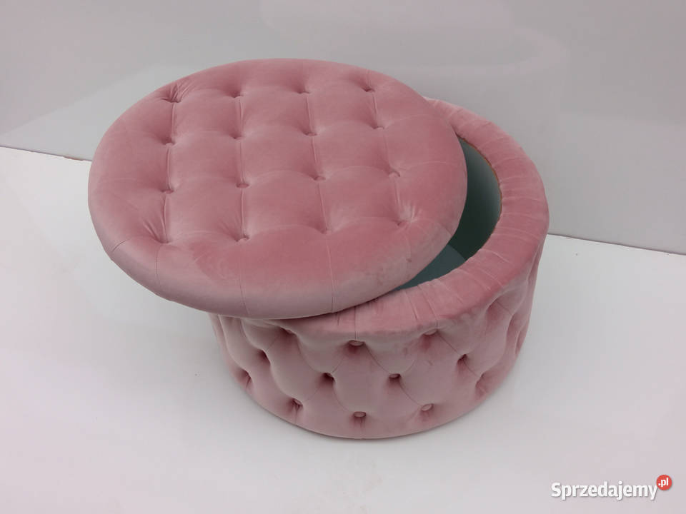 Ławka pufa okrągła chesterfield welurowa 60cm Meble Poznań