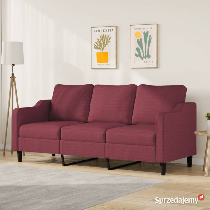 Sofa 3osobowa winna czerwień 180 cmtapicerowana Warszawa