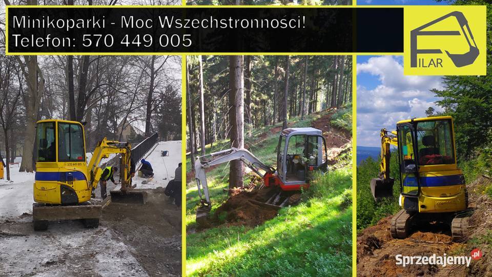 Usługi minikoparką roboty ziemne koparka wozidło opolskie Paczków