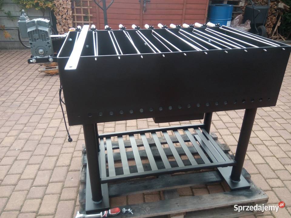 Grill na szaszłyki gazowy węglowy blacha 6 mm Damasławek