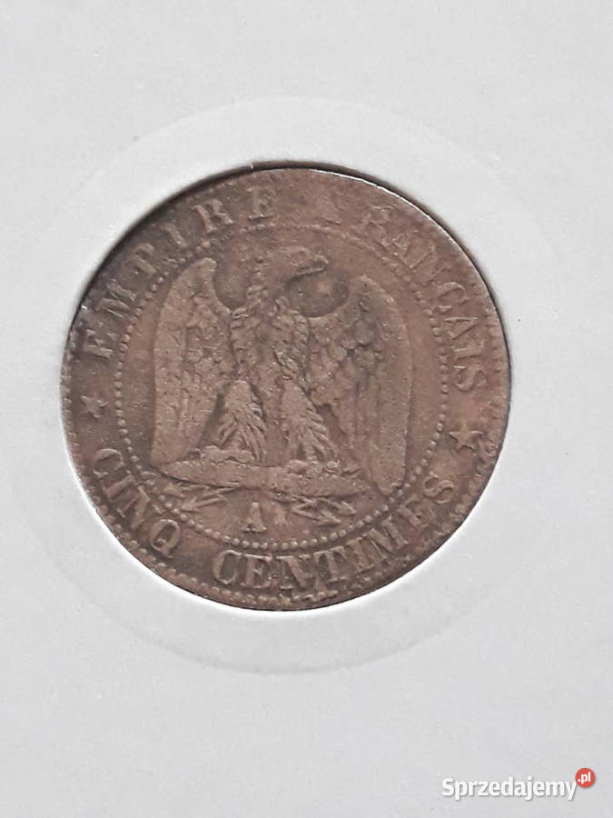 5 Centimów Francja 1855 r Napoleon III Numizmatyka Konin