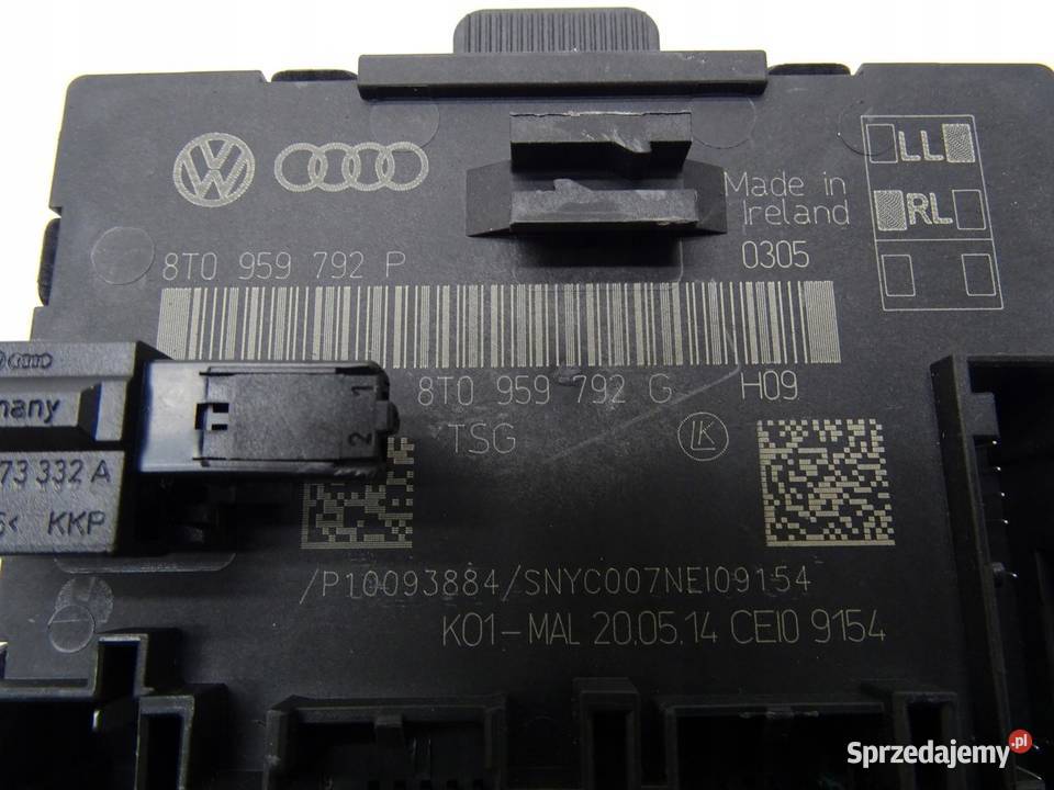 STEROWNIK MODUŁ DRZWI PRZÓD 8T0959792G AUDI A5