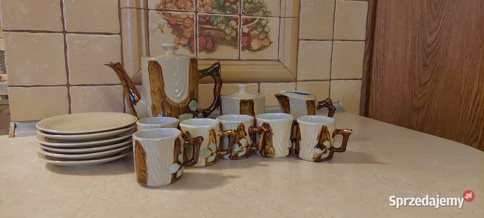 Serwis kawowy z koreańskiej porcelany PRL Poznań