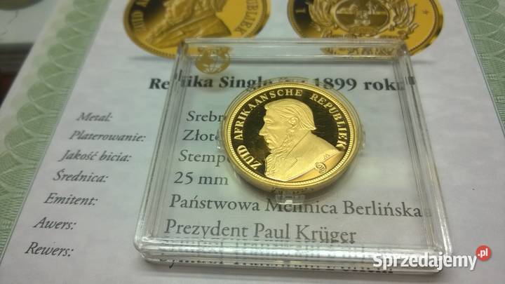 moneta REPLIKA SINGLE 9 Z 1899r Ag PLATEROWANA Warszawa