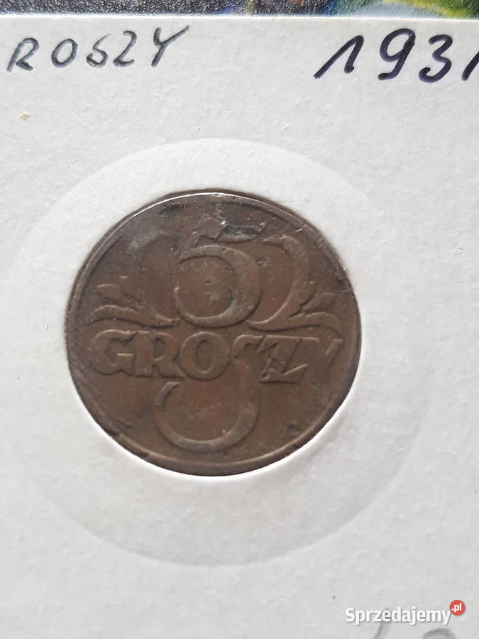 5 Groszy 1931 r 3 rzadkie Konin