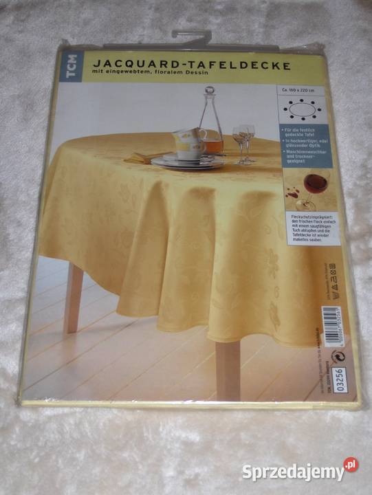 Owalny plamoodoporny obrus 160x220 Bawełna NOWY żółty Łódź