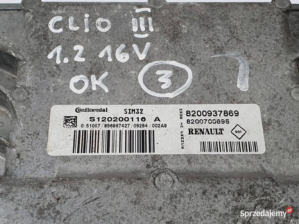 STEROWNIK SILNIKA Renault Clio III 12 16v lubelskie Chełm