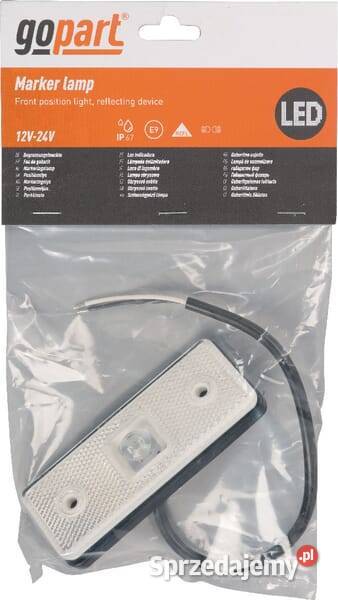 Lampa obrysowa LED 0407W prostokątna 1224V biała Kamionna