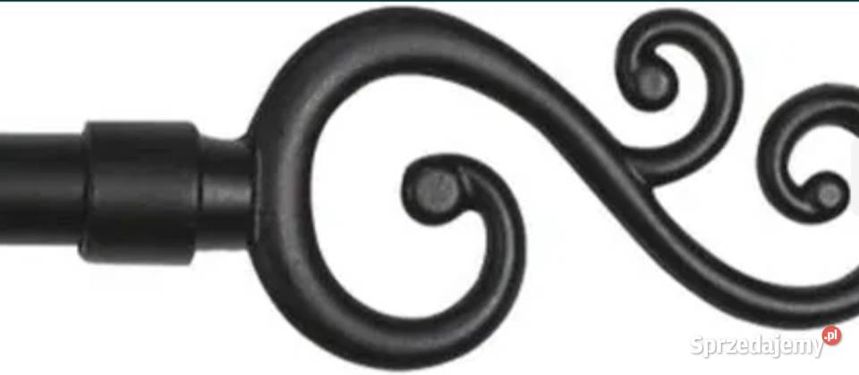 Nowy karnisz kuty czarny wysuwany 120210 Poraj sprzedam