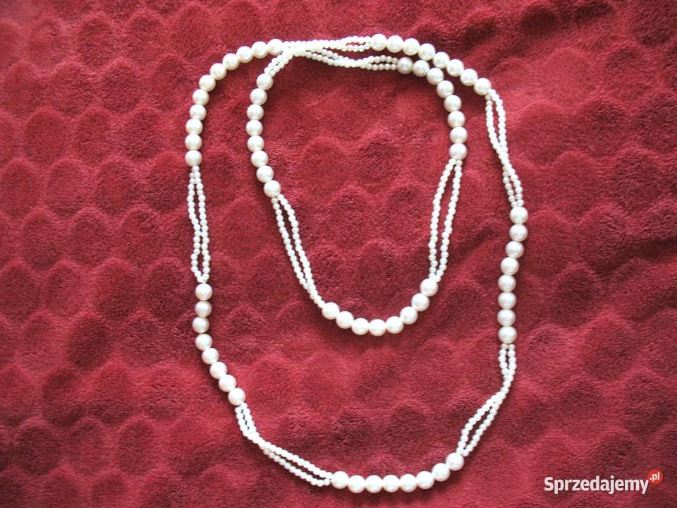 Perły naszyjnik z kremowych pereł długość 120 sprzedam