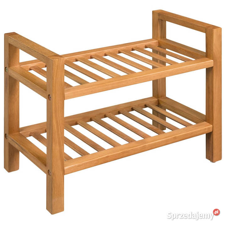 Stojak na buty z 2 półkami 50x27x40 lite drewno Warszawa