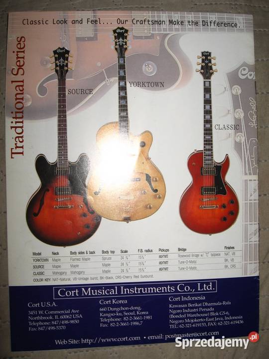 Cort Electric Guitars and Basses 1998 Catalog
