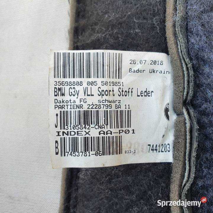 BMW G30 F90 SKÓRA POSZYCIE TAPICERKA FOTELA Trzciel