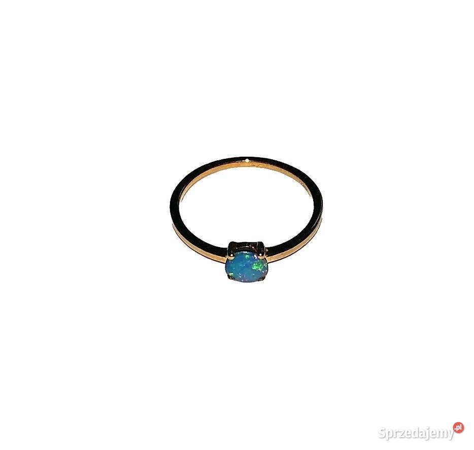 Złoty pierścionek z opalem kryształowym 14 złote Gostynin