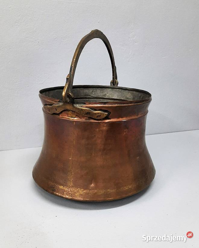 Duży Stary Miedziany Garnek AntykiMarki Marki
