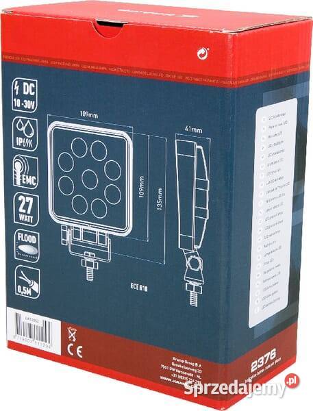 Lampa robocza LED kwadratowa 27W 2376 lm 1030V małopolskie Kamionna