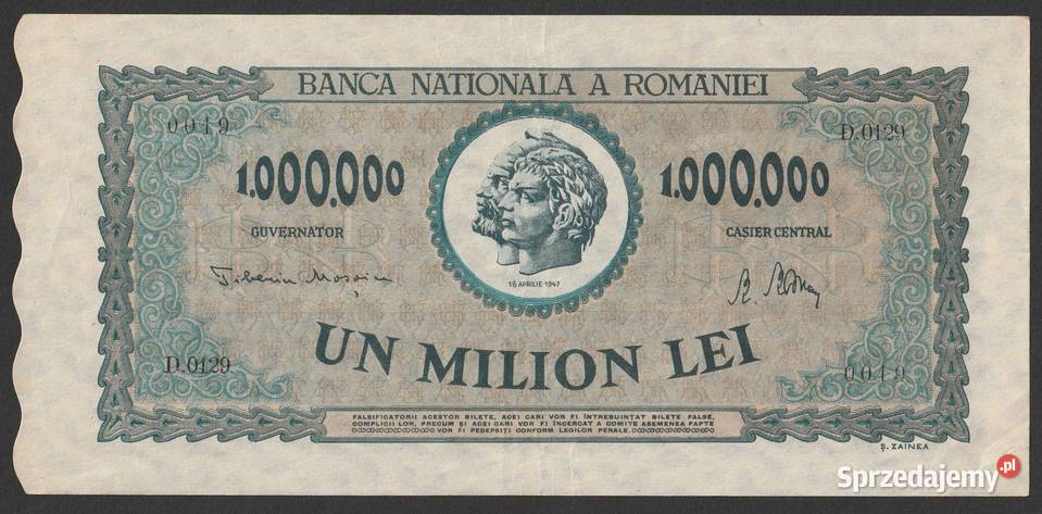RUMUNIA 1000000 LEI 1947 STAN 2 Łódź sprzedam