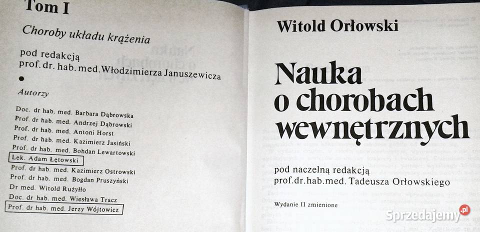 Nauka o chorobach wewnętrznych Tom 1 Witold lubelskie Chełm