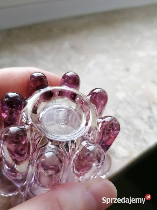 Świecznik vintage że szkła kryształowego Mielec