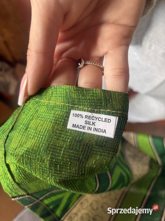 Sari vintage w kolorze zielonym Witkowo sprzedam