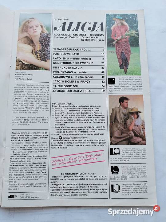 Alicja katalog modeli odzieży 151988 i 2101989 Gdynia