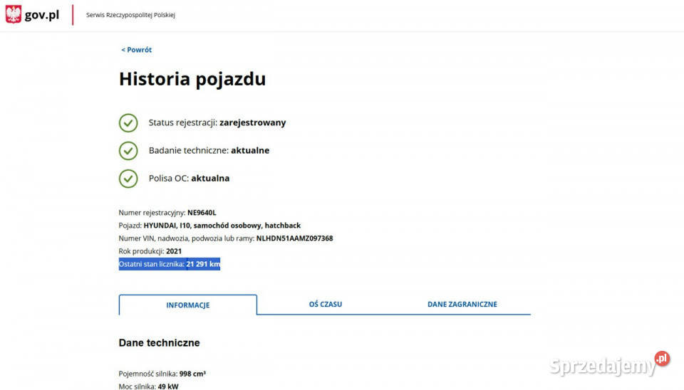 Hyundai i10 Benzyna Zarejestrowany Ubezpieczony gniazdo USB Elbląg