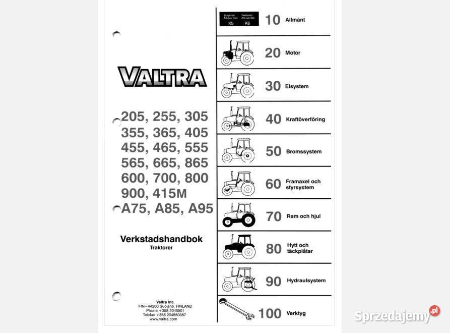 VALTRA 205 255 305 355 365 405 455 instrukcja