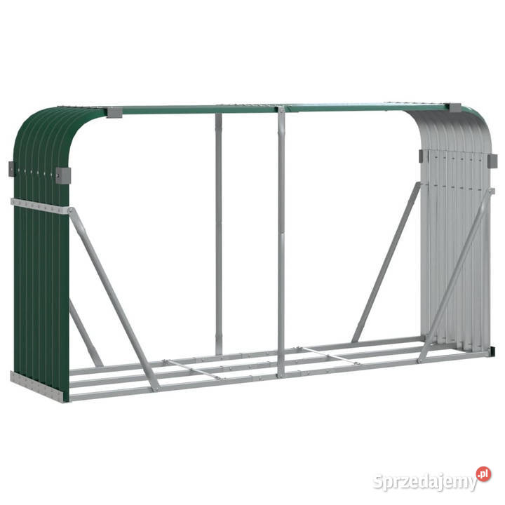 Stojak na drewno zielony 180x45x100 stal Pozostałe Warszawa