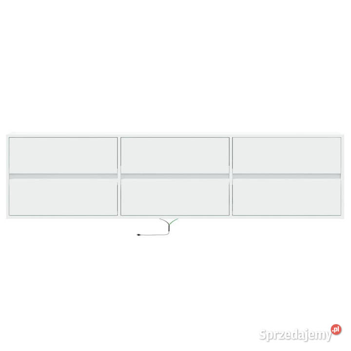 Ścienna szafka pod TV z LED biała 180x31x45