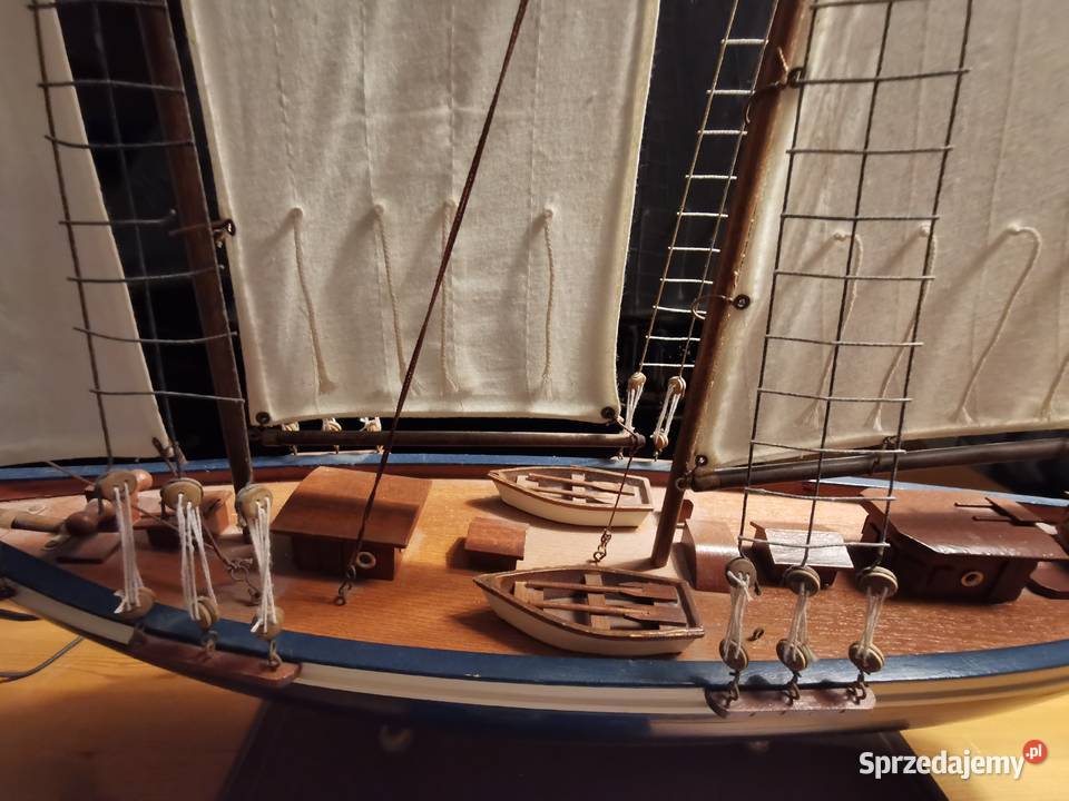 Jacht drewniany model łódka żeglarstwo dekoracja Modelarstwo łódzkie sprzedam