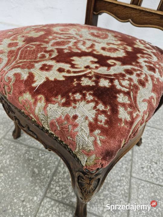 Stare dębowe krzesła ludwikowskie Francja