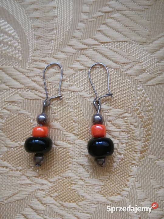 Wiszące kolczyki z koralików Kolczyki Łódź sprzedam