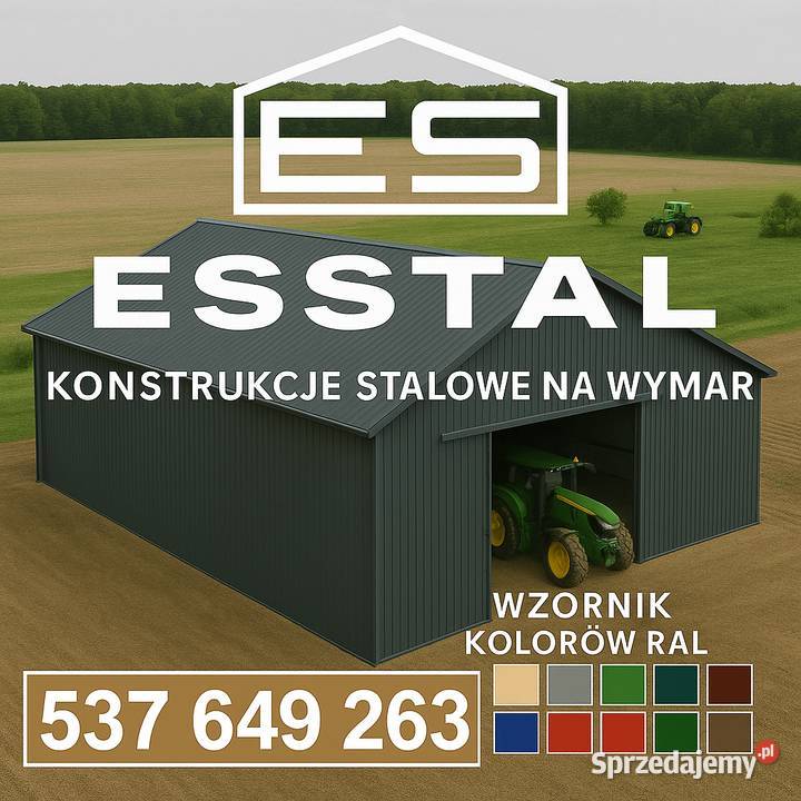 Duży GARAŻ BLASZANY Wiata Magazyn Rolniczy 54m2 Żnin