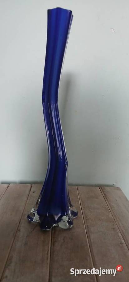 Wazon szklany niebieski