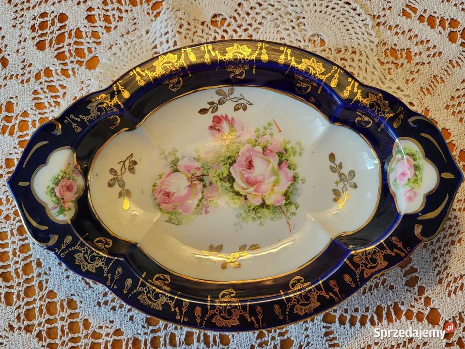 Stara piękna kobaltowa paterka