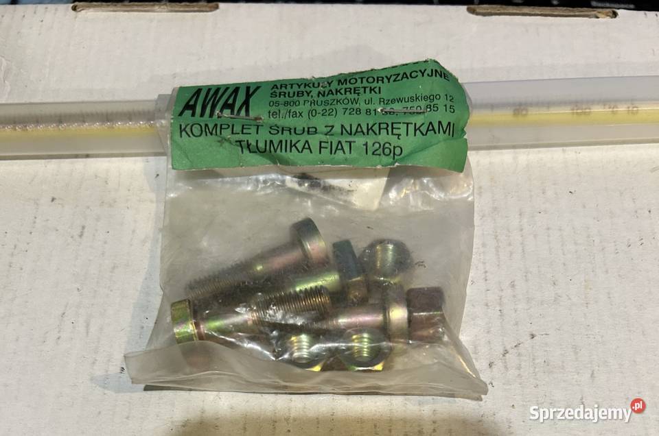 Komplet śrub tłumika z nakrętkami Fiat 126p osobowe Układ wydechowy