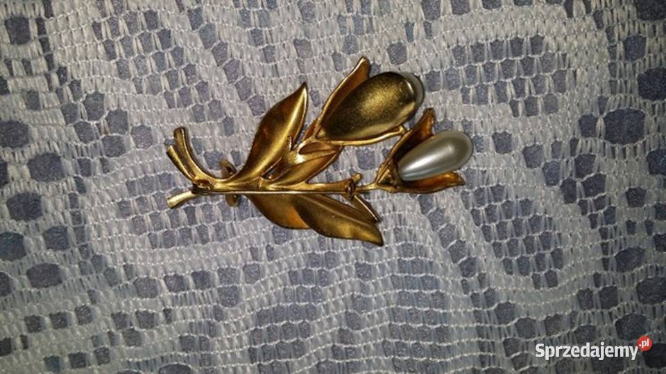 Angielska stara broszkaperłowe kwiaty Ochojno