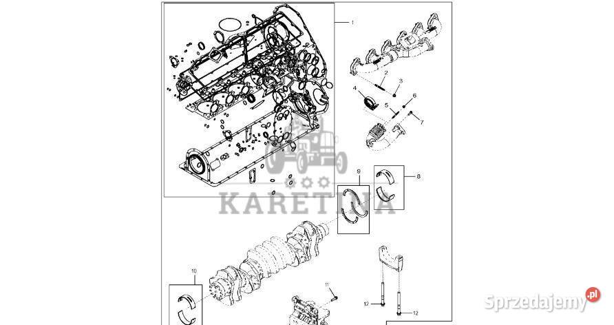 John Deere 9470RX Zestaw remontowy silnika Jastrzębniki