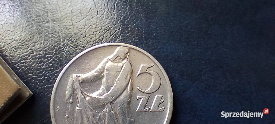 Stare monety 5 złotych 1960 Rybak PRL Polska Lesko