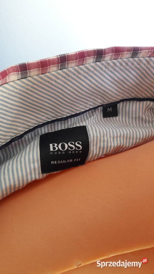 Koszula w kratkę Hugo Boss szaro różowa