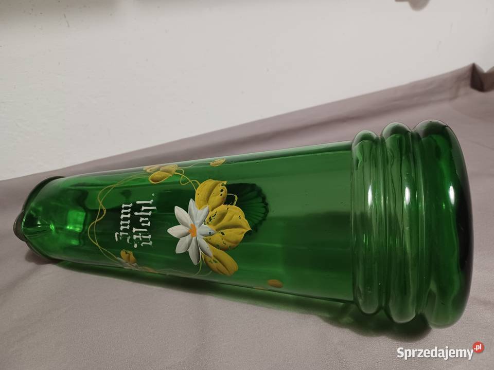DZBAN szklany malowany ręcznie z końca XIX wieku Porcelana i szkło Wrocław sprzedam