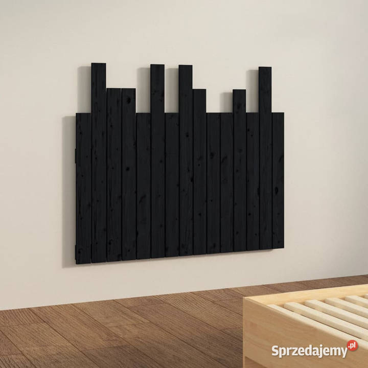 Wezgłowie łóżka czarne 955x3x80 lite drewno Warszawa