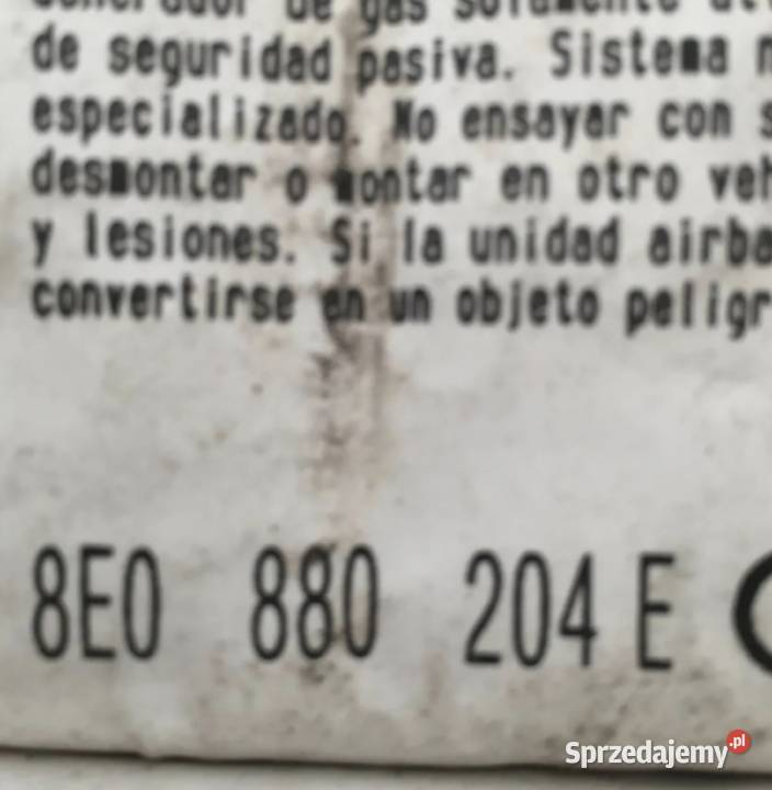 AIRBAG AUDI A4 B6 8E0880204 8E0880204A