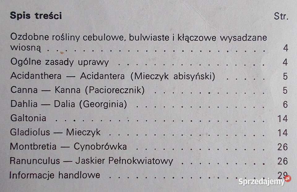 Katalog ozdobnych roślin cebulowych kłączowych i